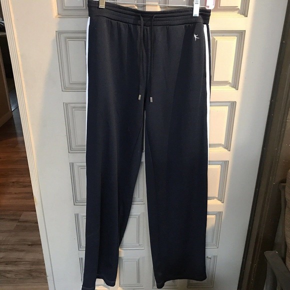 Danskin NowActivewea Pants SzS Straight Legs Drk Blue Side Stripes Pullon - Picture 2 of 8